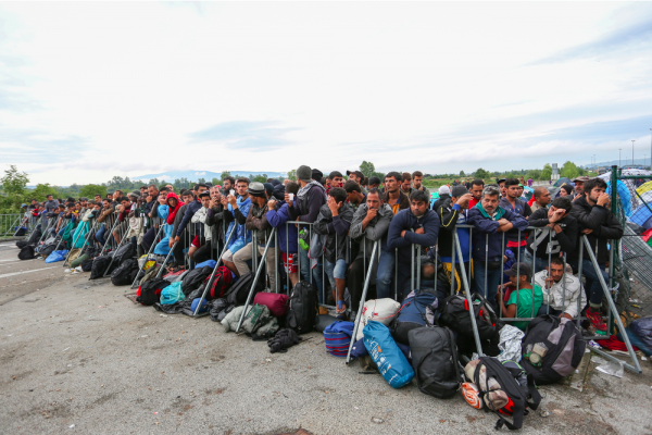 A large group of Syrian refugees at the blocked slovenian border with Croatia on September 20th, 2015 in Slovenia. Source: Shutterstock